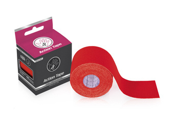 Taśma kinezjologiczna Action Premium - syntetyczna w kolorze czerwonym