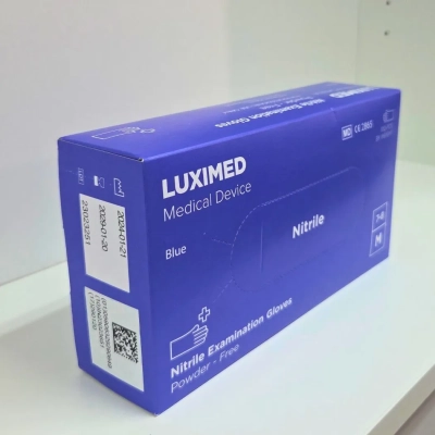 Rękawice Medyczne Nitrylowe LUXIMED [Niebieskie] – Rozmiar M (100 szt.)