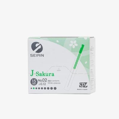 Igły do akupunktury SEIRIN J-TYPE z plastikowym uchwytem i prowadnicą 100 szt.