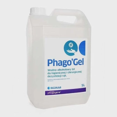 Phago’Gel Medilab – żel do higienicznej i chirurgicznej dezynfekcji rąk 5L - opakowanie