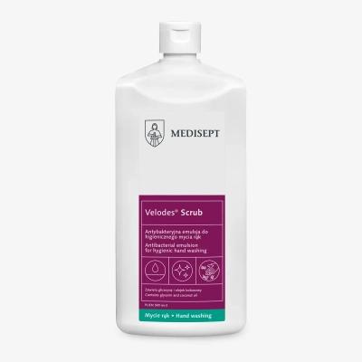 Velodes Scrub Medisept 500ml – antybakteryjna emulsja do higienicznego mycia rąk - opakowanie