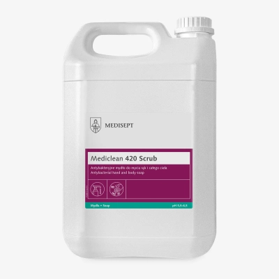 Mediclean 420 Scrub Medisept – mydło antybakteryjne w płynie 5L - opakowanie